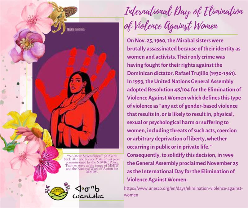 Poster for the International Day of Elimination of Violence Against Women